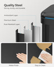 Metal Step Rubbish Bin – Black – Dual Compartment with Hinged Lid and Soft Closure