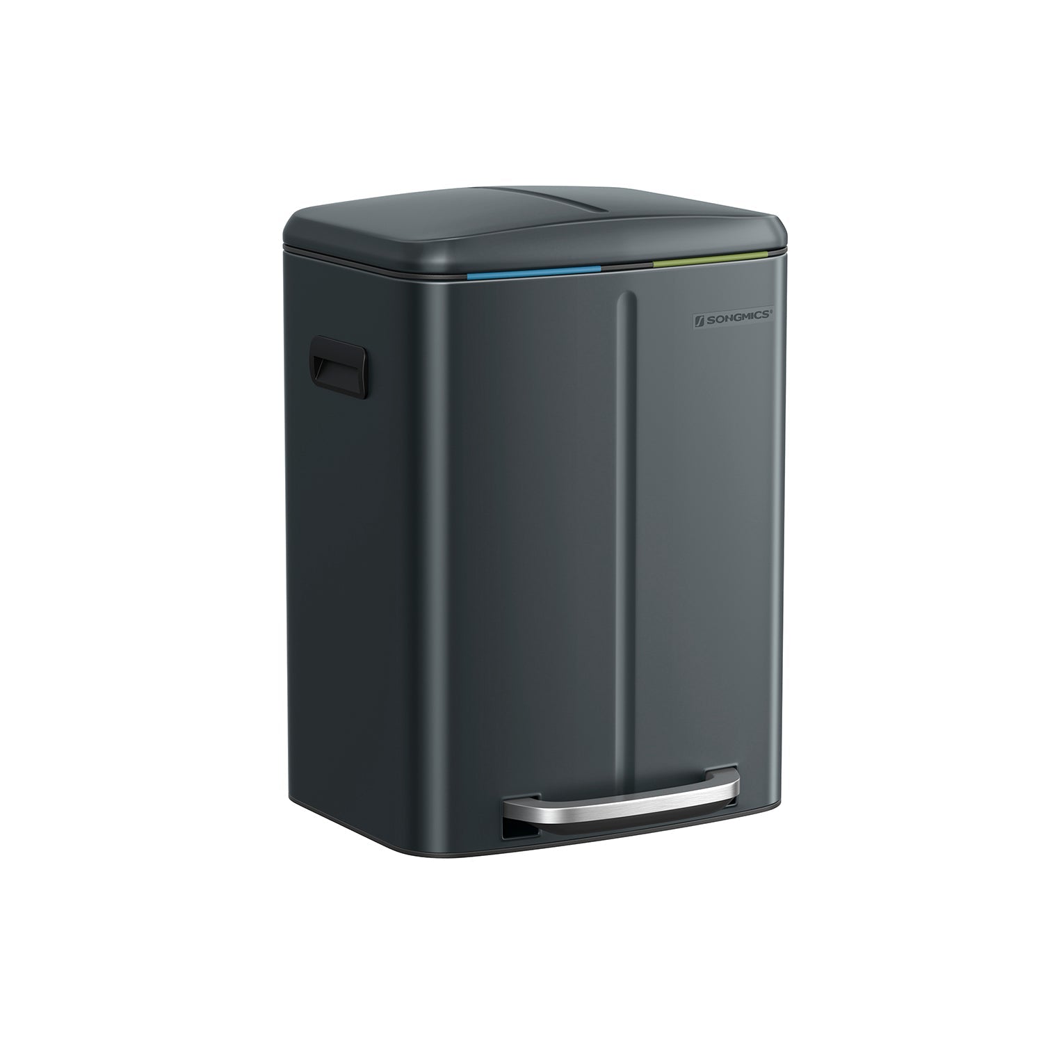 Dual Trash Can – Metal – White – Dual Compartments with Soft Closure and Airtight Design