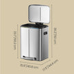Kitchen Bin – Metal – White – Dual Compartment with Soft Close and Plastic Inner Buckets