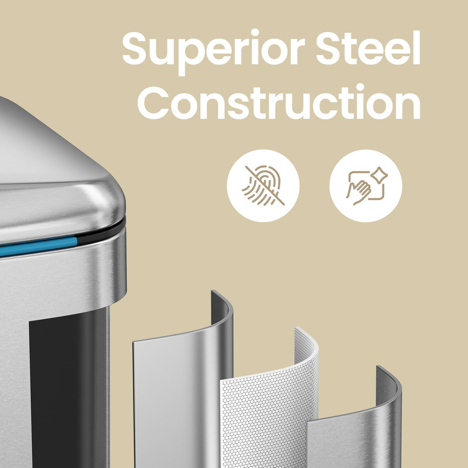 Kitchen Bin – Metal – White – Dual Compartment with Soft Close and Plastic Inner Buckets