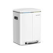 Dual Trash Can – Metal – White – Dual Compartments with Soft Closure and Airtight Design