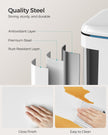 Dual Trash Can – Metal – White – Dual Compartments with Soft Closure and Airtight Design