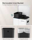 Dual Trash Can – Metal – White – Dual Compartments with Soft Closure and Airtight Design
