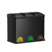 Kitchen Trash Can – Stainless Steel – Black – 45L Capacity with Waste Separation System