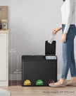 Kitchen Trash Can – Stainless Steel – Black – 45L Capacity with Waste Separation System