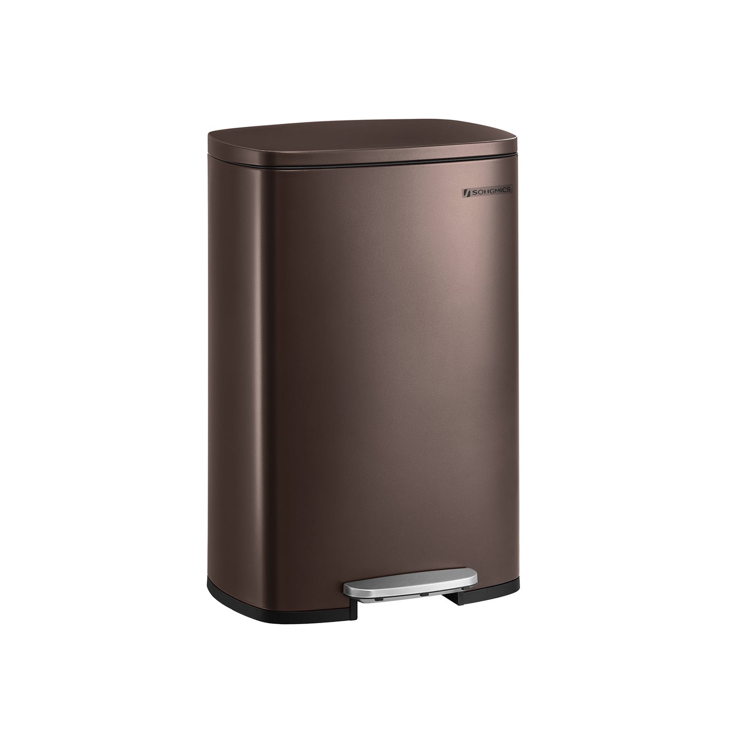 Steel Pedal Kitchen Bin – 50L Capacity – Walnut Brown – Soft Close Lid