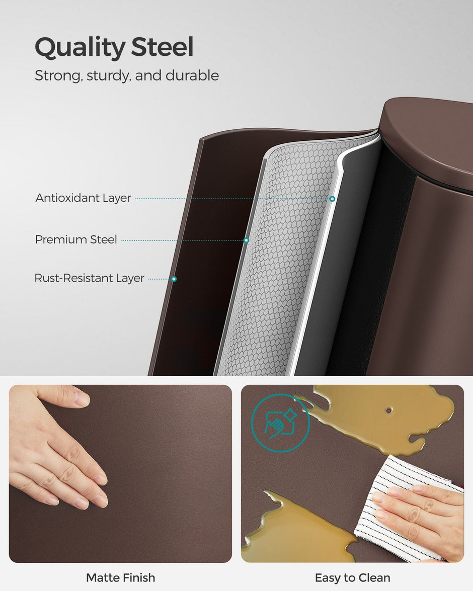 Step-On Pedal Bin – Steel – Sand Beige – 50L Capacity with Soft Close Feature