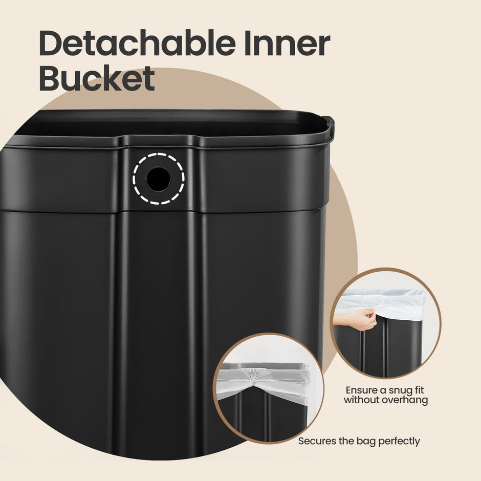 Step-On Pedal Bin – Stainless Steel – Brown – 50L Capacity with Soft Close and Removable Inner Bucket