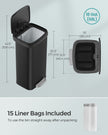 Metal Waste Pedal Bin – 68L – Silver – Tall with Lid