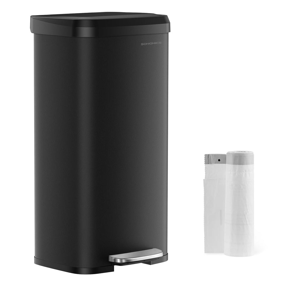 Metal Waste Pedal Bin – 68L – Silver – Tall with Lid