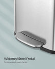 Metal Waste Pedal Bin – 68L – Silver – Tall with Lid