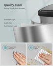 Metal Waste Pedal Bin – 68L – Silver – Tall with Lid