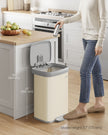 Metal Waste Pedal Bin – Metal – Sand Beige and Dove Grey – 68L Capacity with Lid