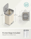 Metal Waste Pedal Bin – Metal – Sand Beige and Dove Grey – 68L Capacity with Lid