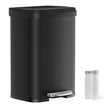 50L Metal Pedal Rubbish Bin – Silver – Large Capacity with Lid