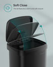 50L Metal Pedal Rubbish Bin – Silver – Large Capacity with Lid