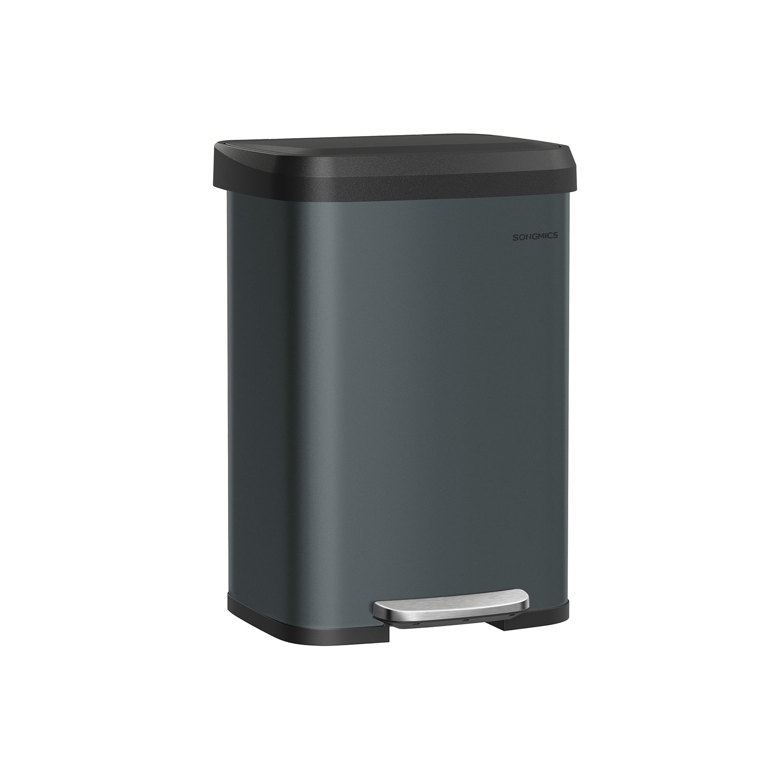 Metal Pedal Bin – Metal – Charcoal Grey and Black – 68L Capacity with Lid