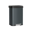 Metal Pedal Bin – Metal – Charcoal Grey and Black – 68L Capacity with Lid