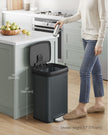 Metal Pedal Bin – Metal – Charcoal Grey and Black – 68L Capacity with Lid