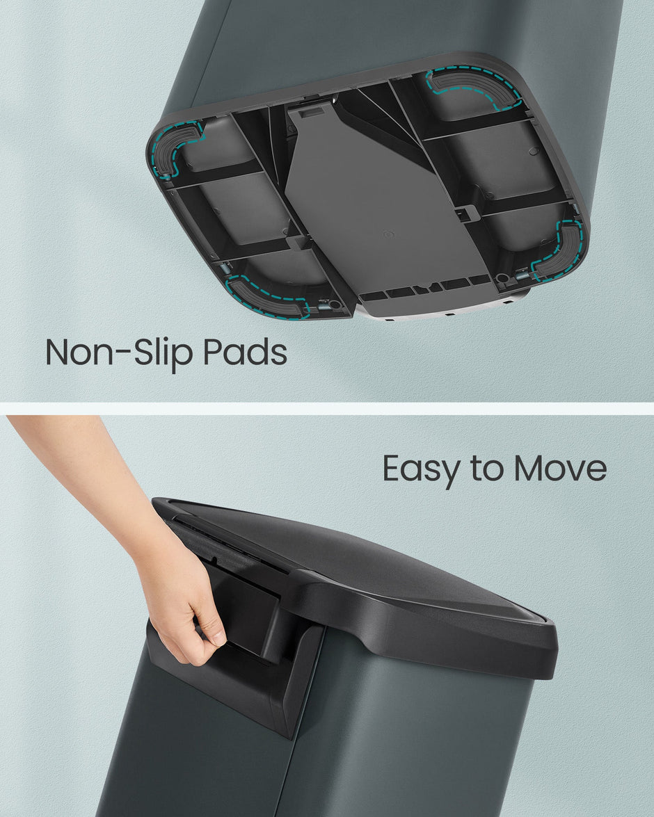 Metal Pedal Bin – Metal – Charcoal Grey and Black – 68L Capacity with Lid