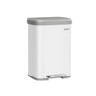 Metal Pedal Waste Bin – Steel – White and Dove Grey – 68L Capacity