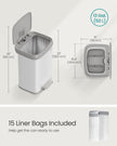 Metal Pedal Waste Bin – Steel – White and Dove Grey – 68L Capacity
