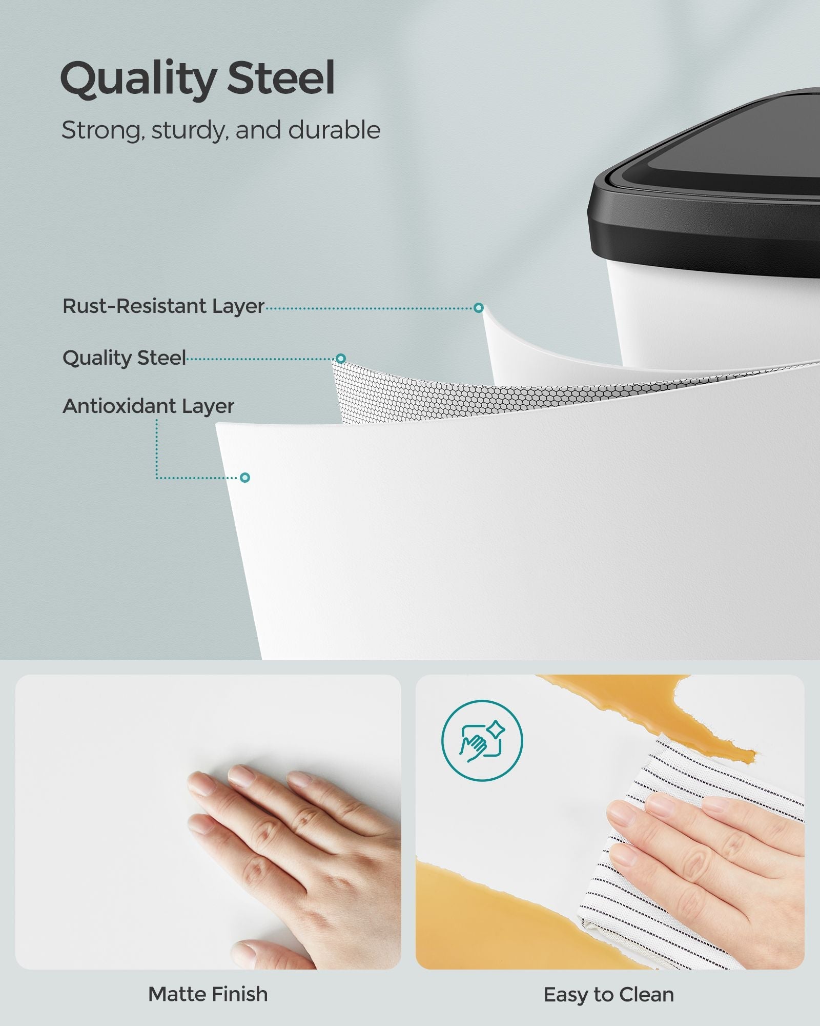 50L Metal Pedal Rubbish Bin – Silver – Large Capacity with Lid