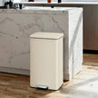 Large Steel Pedal Trash Can – 40L – Beige – Soft Close with 15 Liners Included