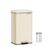 Large Step Rubbish Bin – Steel – Sand Beige – Soft Close with 15 Liner Bags Included