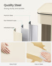 Large Step Rubbish Bin – Steel – Sand Beige – Soft Close with 15 Liner Bags Included