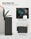 Large Steel Kitchen Bin – Black Finish – Soft Close Lid – 40L Capacity with 15 Liner Bags