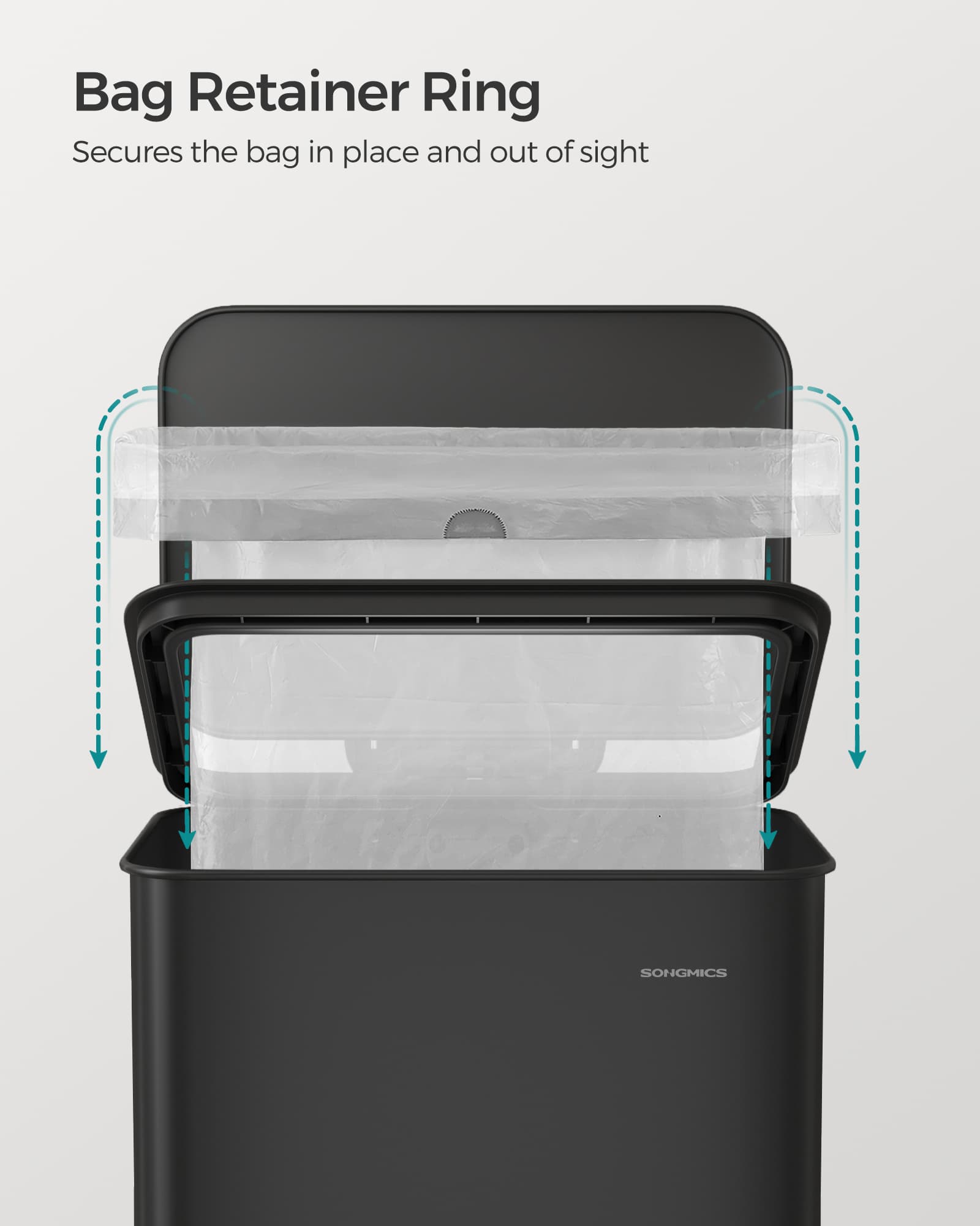 Large Steel Kitchen Bin – Black Finish – Soft Close Lid – 40L Capacity with 15 Liner Bags