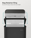 Large Steel Kitchen Bin – Black Finish – Soft Close Lid – 40L Capacity with 15 Liner Bags