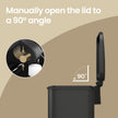 Large Step Waste Bin – Steel – Black – Soft Close Mechanism with Lid and 15 Liners Included