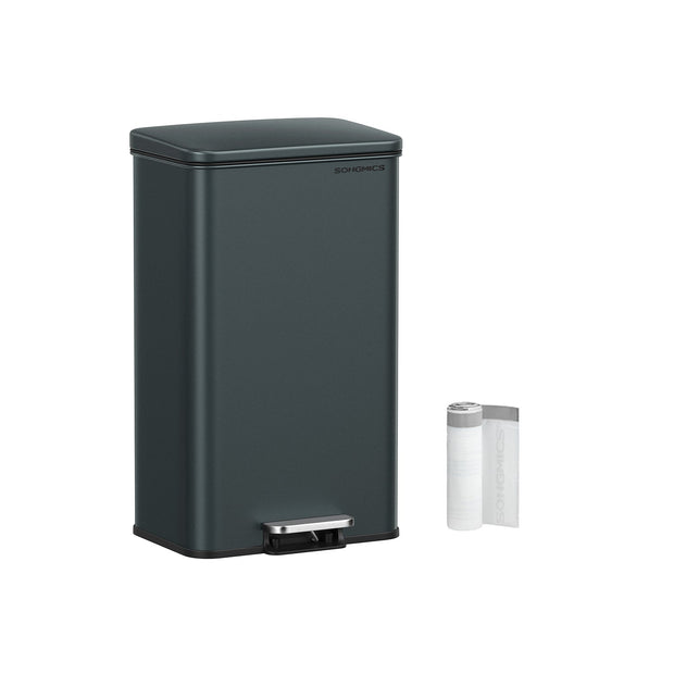 Large Step Rubbish Bin – Steel – Sand Beige – Soft Close with 15 Liner Bags Included