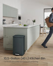 Large Step Rubbish Bin – Steel – Charcoal Grey – Soft Close with 15 Liner Bags Included