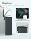 Large Kitchen Rubbish Bin – Steel – Silver – Soft Close with Lid and 15 Liner Bags Included
