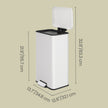 Large Step Waste Bin – Steel – White – 40L Capacity with Soft Close Mechanism
