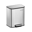 20L Steel Kitchen Trash Bin – Metallic Silver – Soft-Close Lid, Non-Slip Pedal