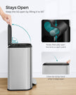 20L Steel Kitchen Trash Bin – Metallic Silver – Soft-Close Lid, Non-Slip Pedal