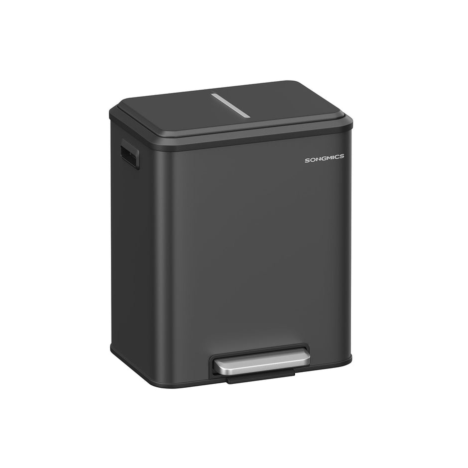 Double Bin – Steel – Cloud White – Soft-Close Lid, Inner Buckets for Recycling and Waste