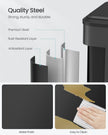 Double Bin – Steel – Metallic Silver – Soft-Close Lid, Wide Sturdy Pedal