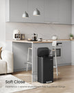 Pedal Bin – Steel – Ink Black – 30 L Capacity with Soft-Close Lid and Wide Non-Slip Pedal