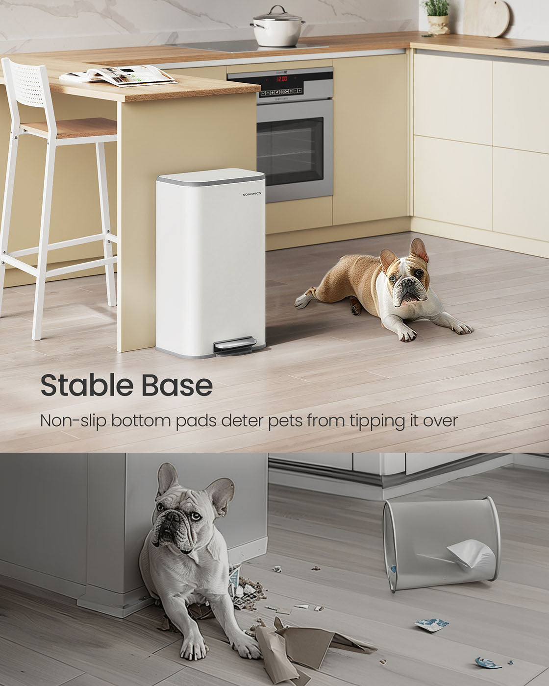 Pedal Bin – Steel – Cloud White – 30 L Soft-Close Lid with Non-Slip Pedal