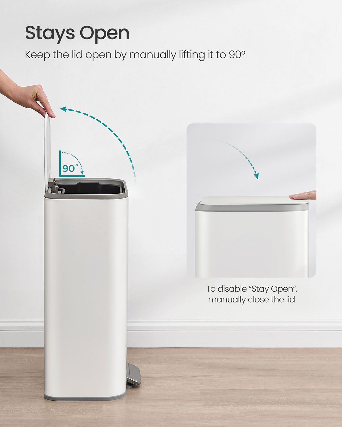 Pedal Bin – Steel – Cloud White – 30 L Soft-Close Lid with Non-Slip Pedal