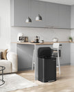 Pedal Bin – Steel – Ink Black – 50 L Soft-Close Lid with Wide Non-Slip Pedal