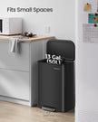 Pedal Bin – Steel – Ink Black – 50 L Soft-Close Lid with Wide Non-Slip Pedal