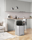 Trash Bin – Steel – Metallic Silver – 50L Capacity, Soft-Close Lid, Wide Non-Slip Pedal