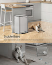 Trash Bin – Steel – Metallic Silver – 50L Capacity, Soft-Close Lid, Wide Non-Slip Pedal