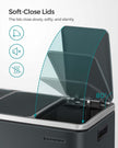 Kitchen Rubbish Bin – Stainless Steel – Fingerprint-Proof – Three Compartment with Soft-Closing Lids and Pedals
